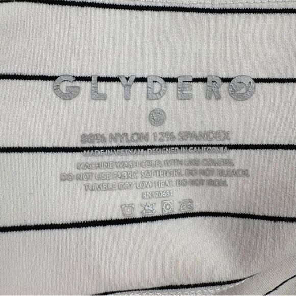 Glyder High Power Pocket Cropped Leggings in White with Black Stripe Women’s S - Picture 5 of 6